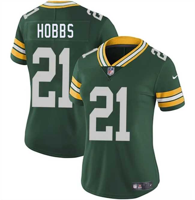 Womens Green Bay Packers #21 Nate Hobbs Green 2025 Vapor Untouchable Limited Stitched Jersey Dzhi->green bay packers->NFL Jersey